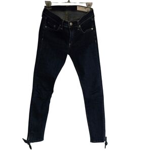 Rag & Bone Women's Blue Jeans Skinny Ankle Bow Accent At Bottom Size 27